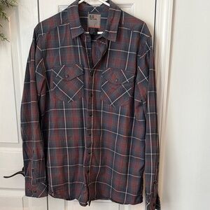 5.11 Tactical Men's Plaid Shirt - Red and Gray